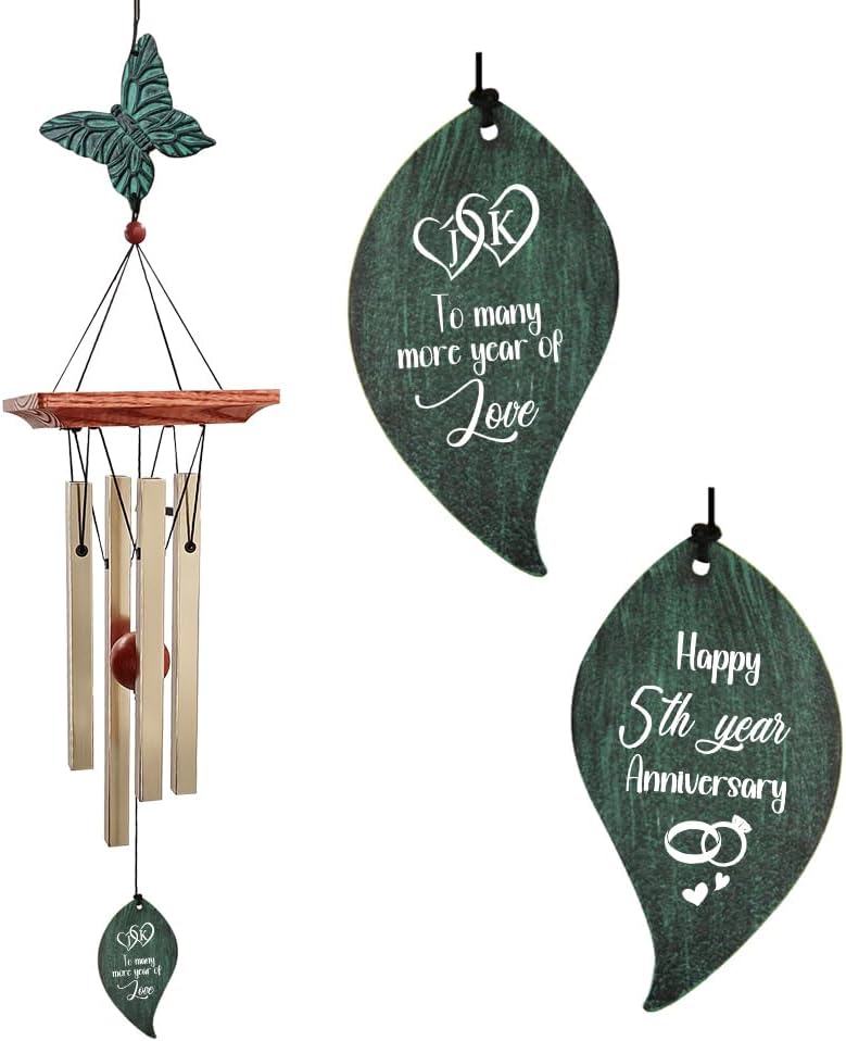 Extrabily Personalized Wind Chime, Customized Wedding for Couples, Husband/Wife Anniversary Wind Chime, Love Memory (26 Inch)