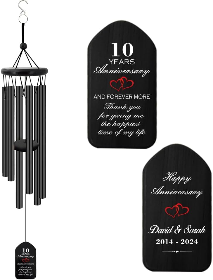 Extrabily Personalized Wind Chime, Customized Wedding for Couples, Husband/Wife Anniversary Wind Chime, Love Memory (26 Inch)