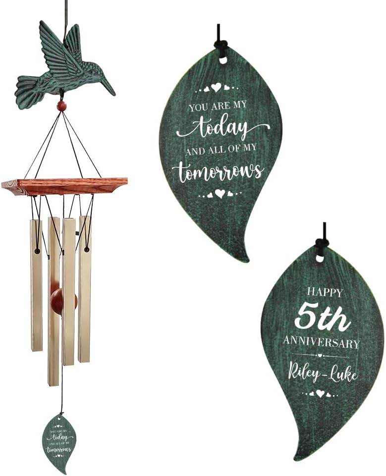 Extrabily Personalized Wind Chime, Customized Wedding for Couples, Husband/Wife Anniversary Wind Chime, Love Memory (26 Inch)
