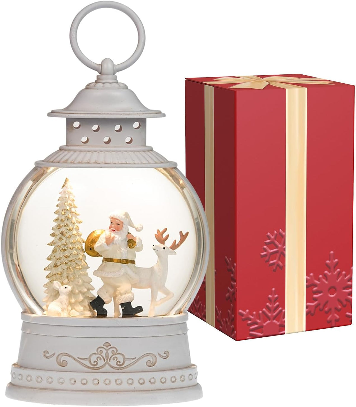 Fall Decor Snow Globe Turkey Pumpkins Lighted Lantern Thanksgiving Decor | Swirling Glitter Snow Globe with 6h Timer, Autumn Harvest Day Gifts Fall Decorations for Home, USB/Battery Powered