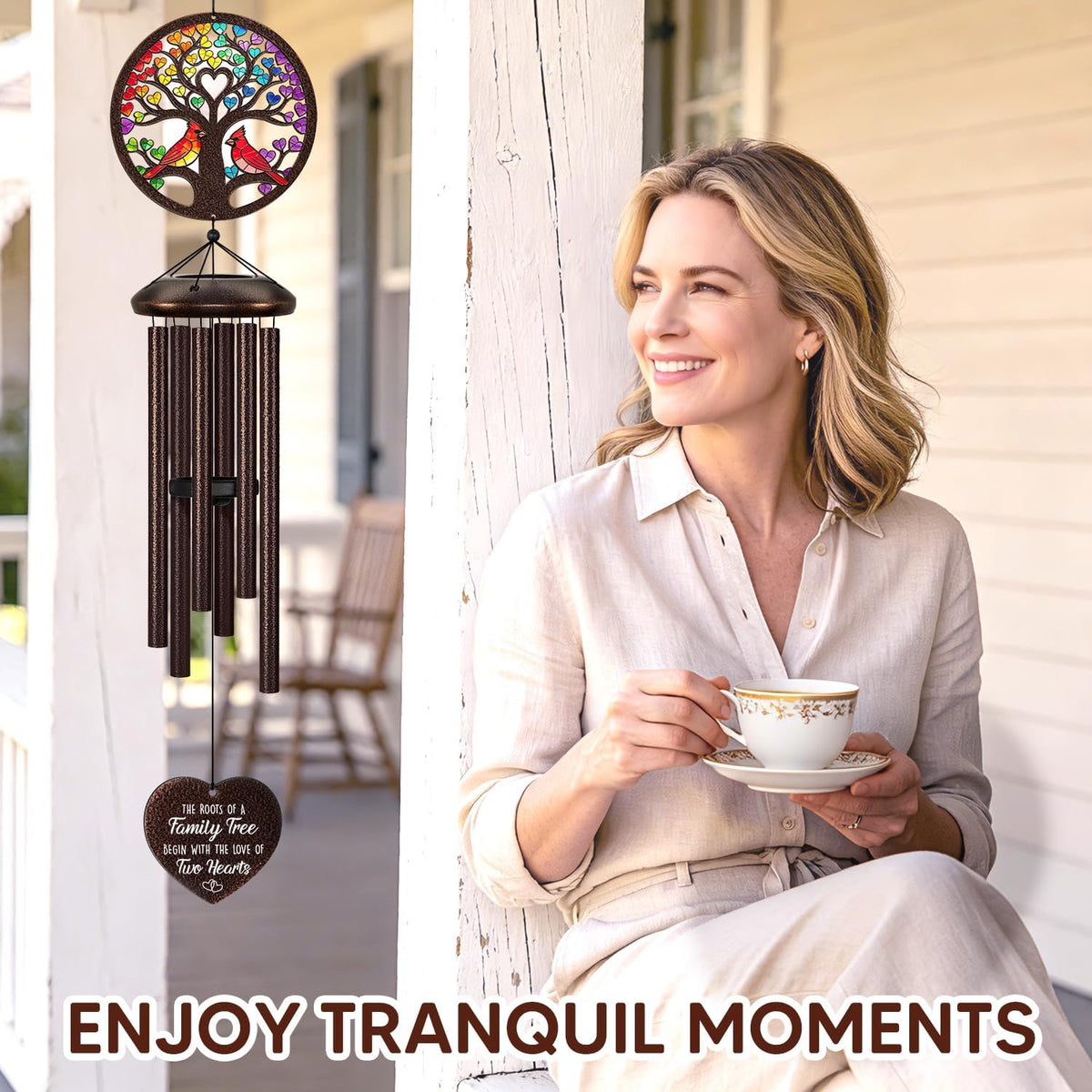 25th Anniversary Wedding Gifts, 32 Wind Chimes for Outside | 25th Anniversary Romantic Gifts for Couple Wife Husband Parents, 25th Sliver Anniversary Decorations Keepsake Gifts Ideas