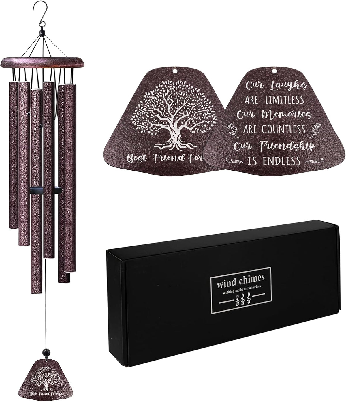 Coolertaste 25th Anniversary Wedding Gifts, Unique 25th Anniversary 32 Wind Chimes for Couple, Silver 25 Years of Marriage Gift Ideas for Wife Husband, Silver Wedding Gifts for Parents