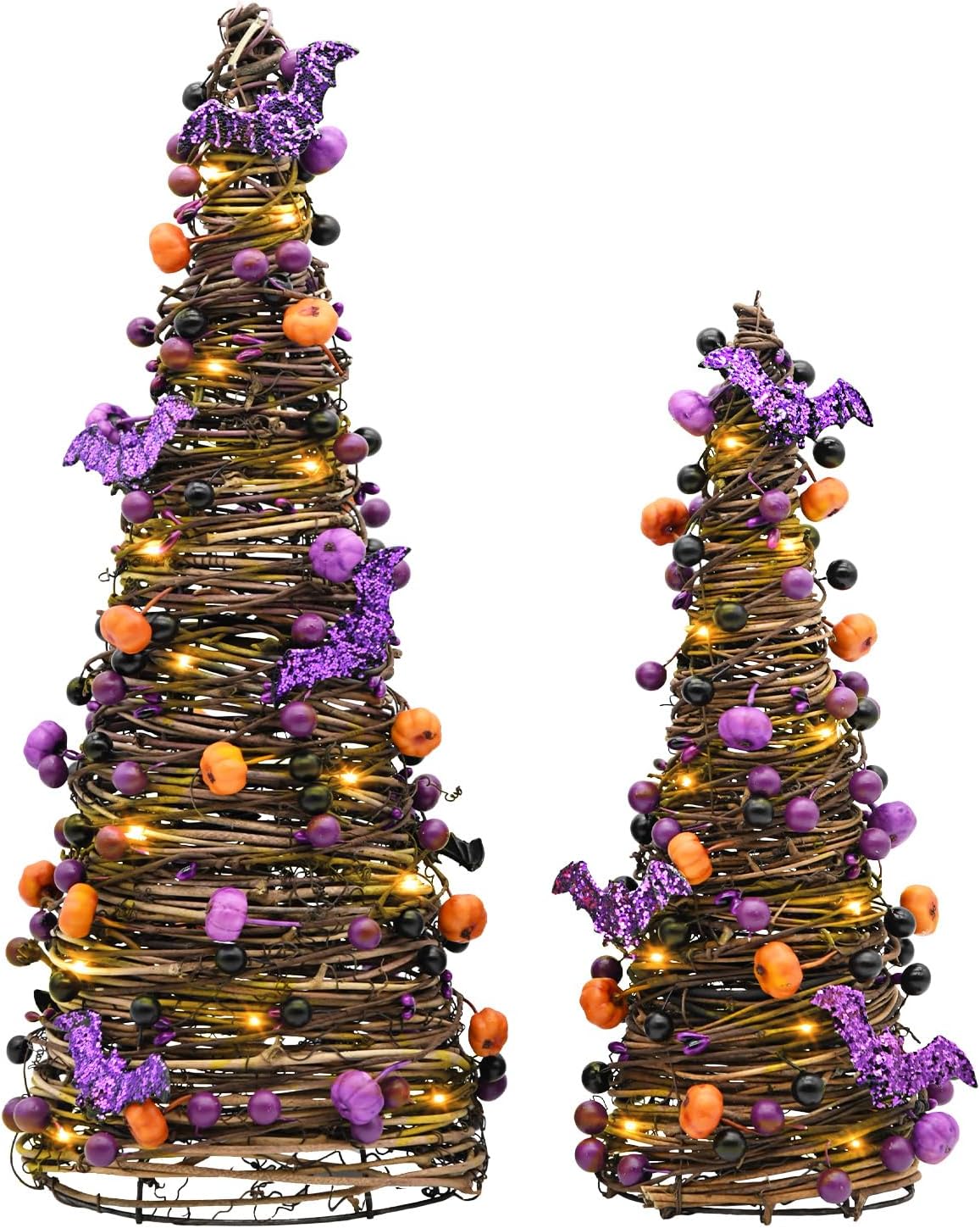 Fall Decor, Fall Tabletop Trees, Lighted Pumpkin Thanksgiving Decorations | Timer,Fall Tree with Lights, Fall decorations for home, Autumn Harvest mantel,Cozy,Rustic Farmhouse Entryway Table Decor