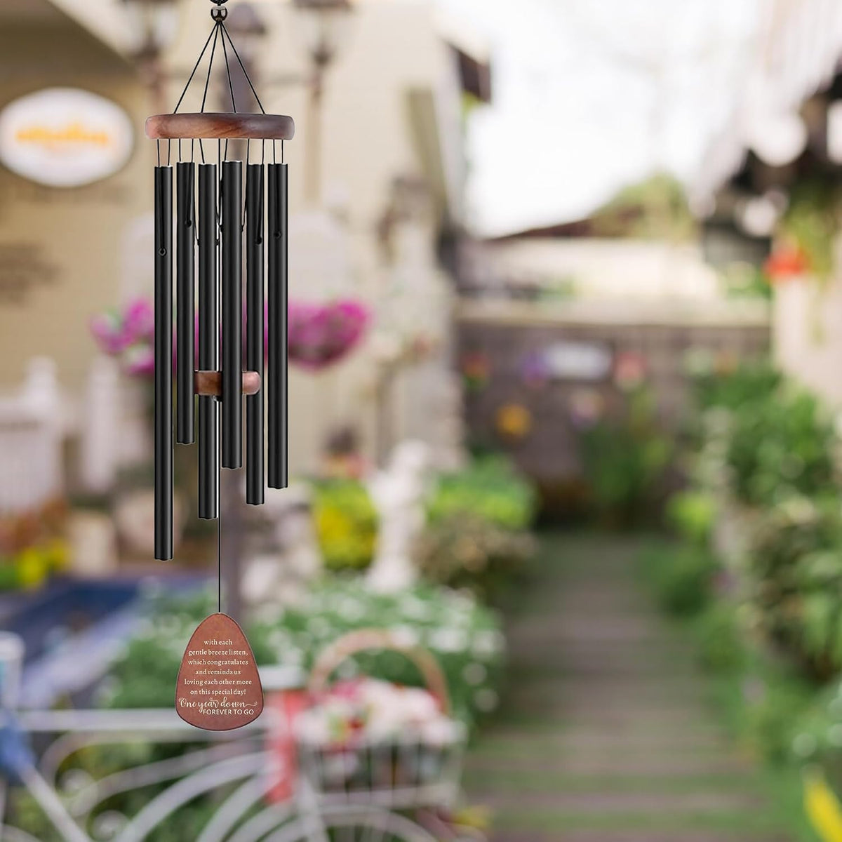 1st Anniversary Wind Chime, Happy 1st Anniversary Decorations for Couples, Parents, Husband, Wife, Friends - 1 Year of Wedding Marriage Gift for Him