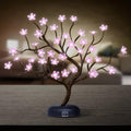 Lighted Cherry Blossom Tree Lamp 18IN Tree Lights with 36 LED, Japanese Cherry Blossom Decor for Indoor and Outdoor, Adapter Plug in/ Battery Powered Tabletop Lamp, UL Listed, Pink