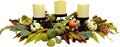Svndlyn 26 Inch Fall Candle Holder Centerpiece with Pumpkins Pinecones | Three Black Candle Cups with Eucalyptus Leaves, Acorn and Berry Accents for Fall, Harvest and Thanksgiving Decor
