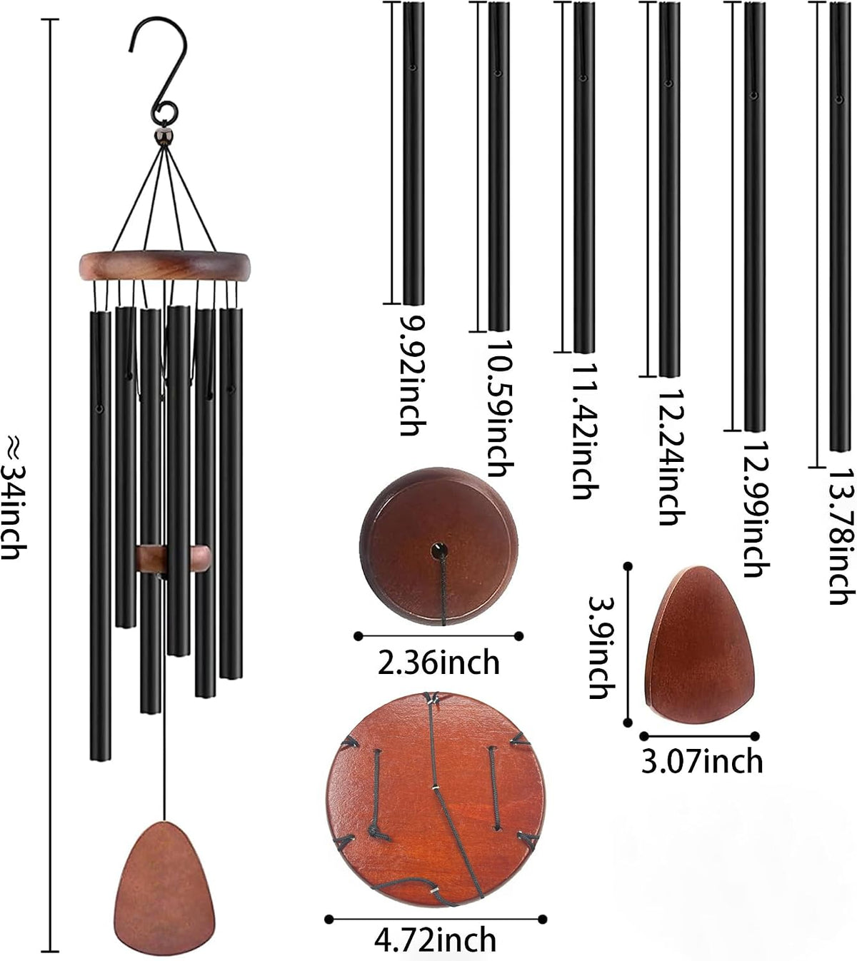 1st Anniversary Wind Chime, Happy 1st Anniversary Decorations for Couples, Parents, Husband, Wife, Friends - 1 Year of Wedding Marriage Gift for Him
