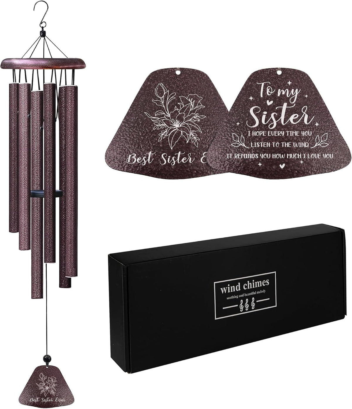 Coolertaste 25th Anniversary Wedding Gifts, Unique 25th Anniversary 32 Wind Chimes for Couple, Silver 25 Years of Marriage Gift Ideas for Wife Husband, Silver Wedding Gifts for Parents