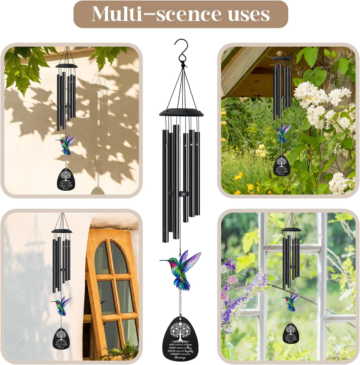 50th Anniversary Wedding Gifts, Golden Wedding Wind Chimes for Couple 26.5 | Golden Anniversary Wedding Gift for Parents Couple, Husband, Wife - 50th Anniversary Wind Chime, Home Decor