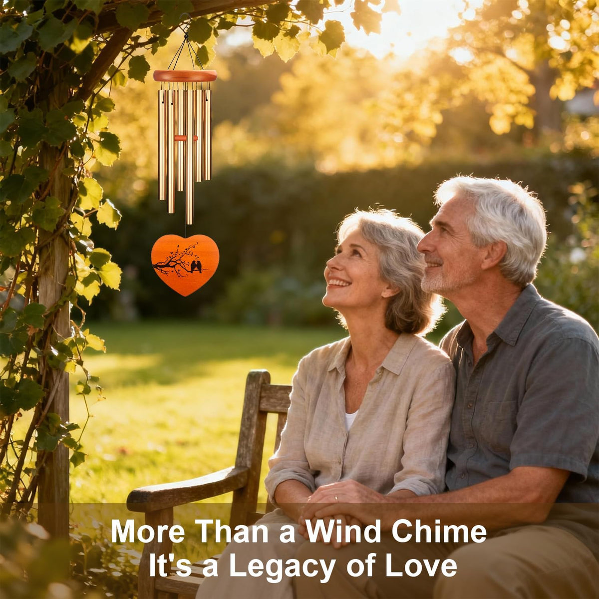 50th Anniversary 26 Wind Chime, 50th Anniverasry Golden Wedding | Romantic Gift for Couple, Wife, Husband, Parents Grandparents with 50 Years of Marriage