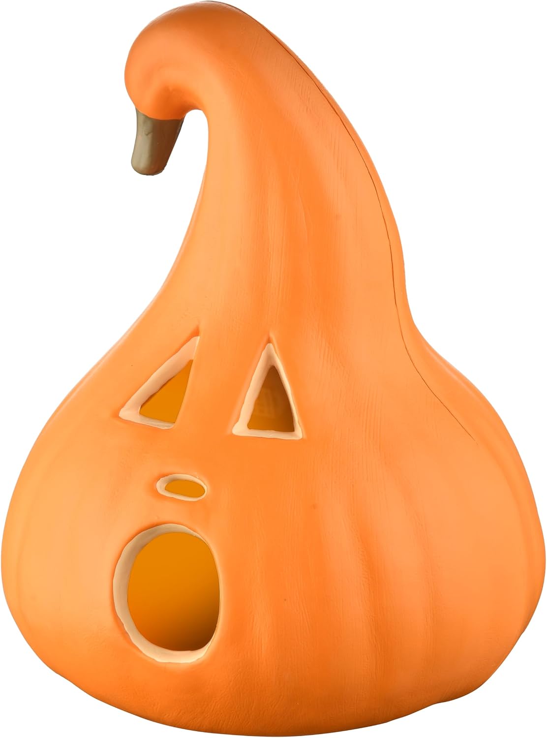 Evelyne Stacked Jack-O’-Lantern Pumpkin Decoration – 3-Tier Light-Up Halloween Gourd HDPE Plastic – Indoor/Outdoor Fall Decor with Happy Ghost Faces – Cute Pumpkin Tower for Porch Tabletop