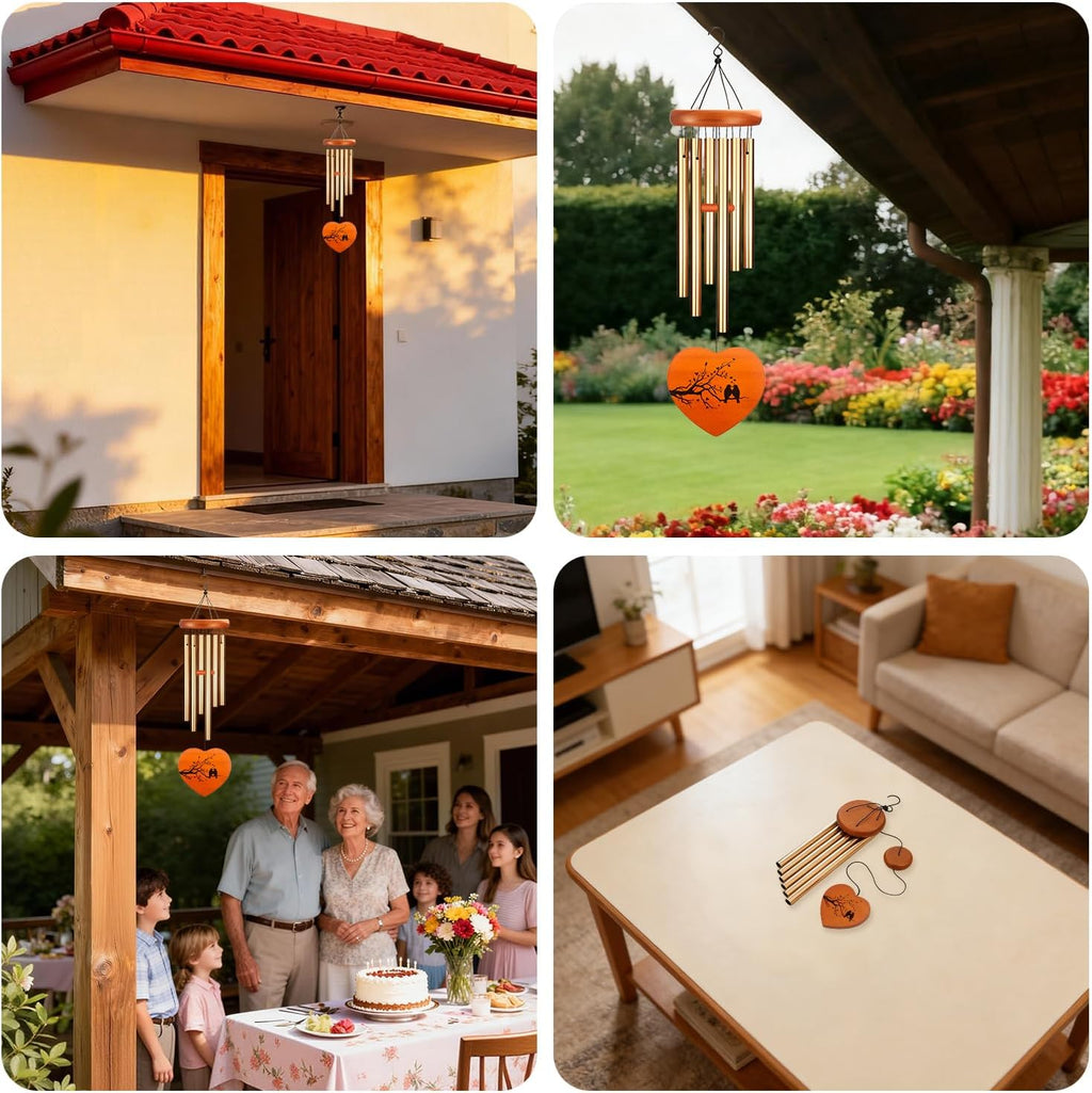 50th Anniversary 26 Wind Chime, 50th Anniverasry Golden Wedding | Romantic Gift for Couple, Wife, Husband, Parents Grandparents with 50 Years of Marriage