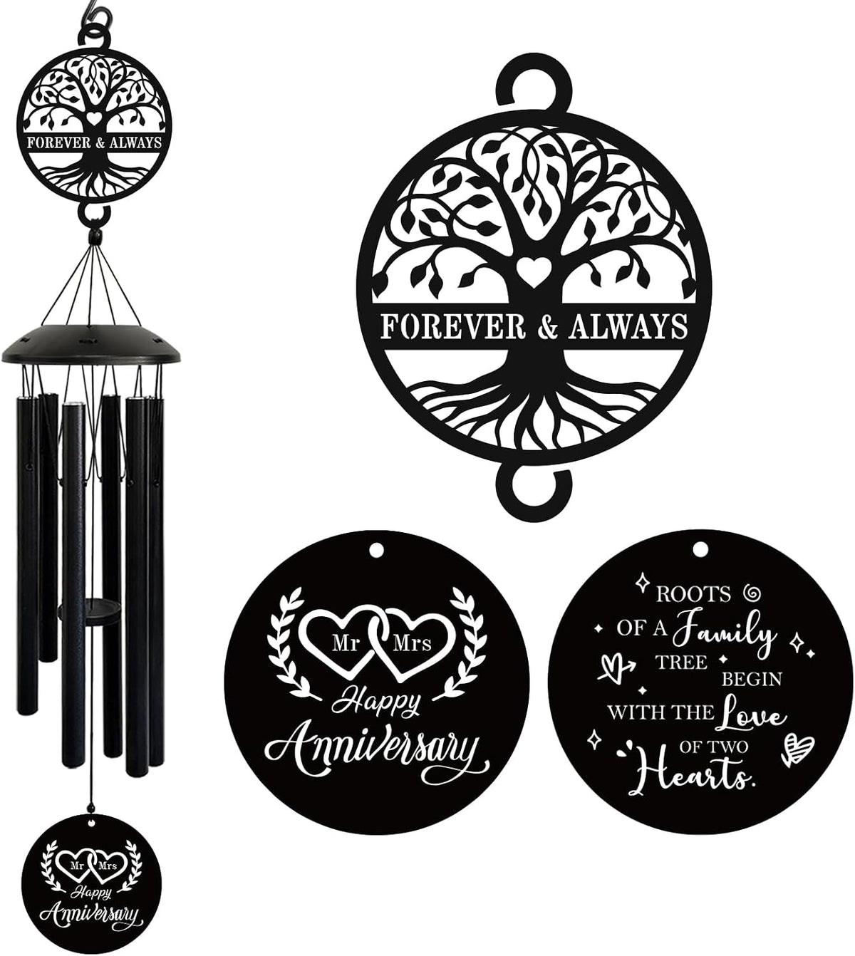 Anniversary Wind Chimes Gift for Couple,Women,37 Anniversary Wind Chimes | Happy Anniversary Decorations,Wedding Romantic Gift for Couple Parents Friends Women Men