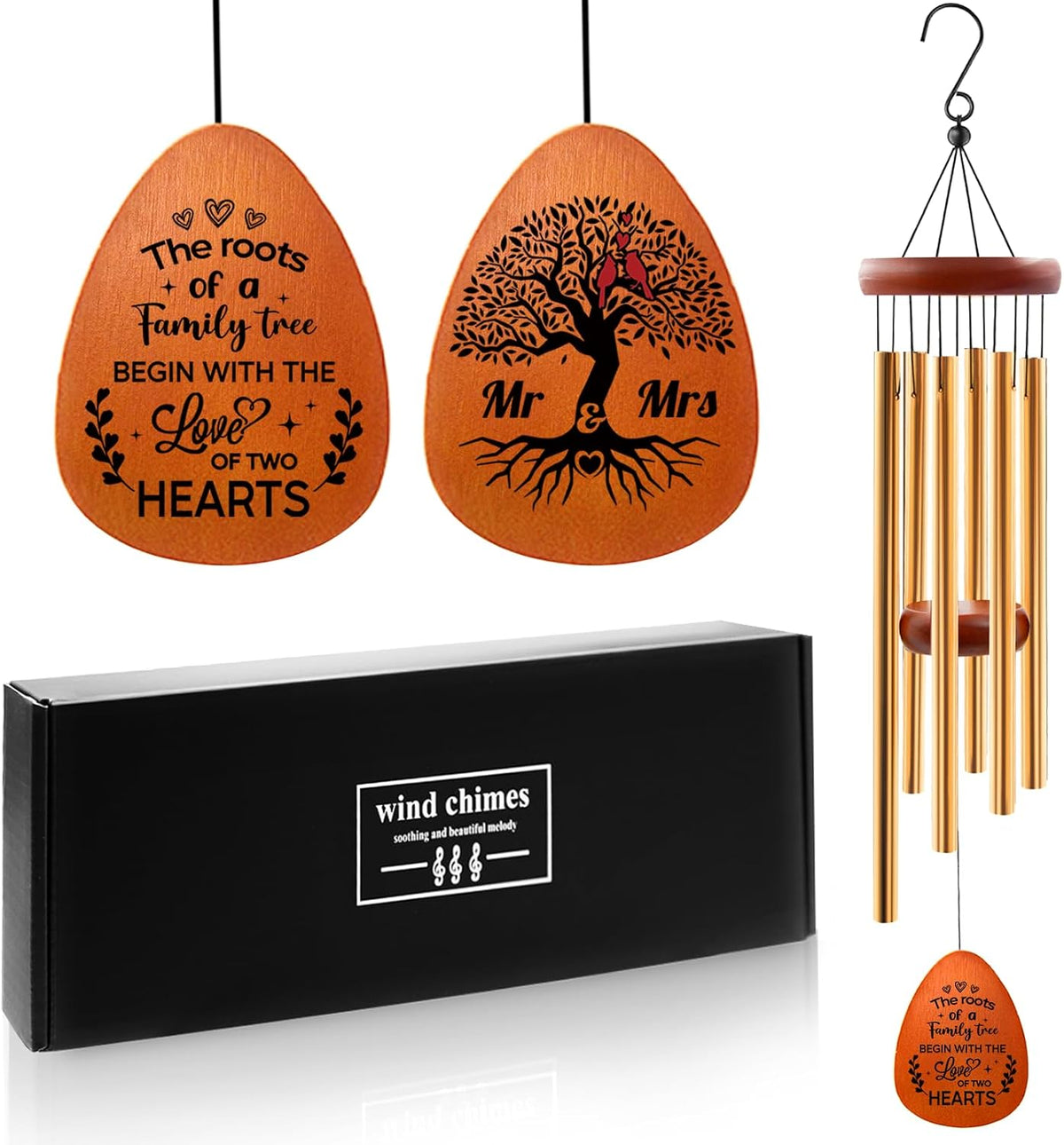 Anniversary Wind Chimes, 50th Valentines Day for Couples Parents Mom Dad | 25 Anniversary Wind Chimes, Romantic Gifts Decorations for Garden Home Outdoors, Marriage Keepsake Gift Ideas