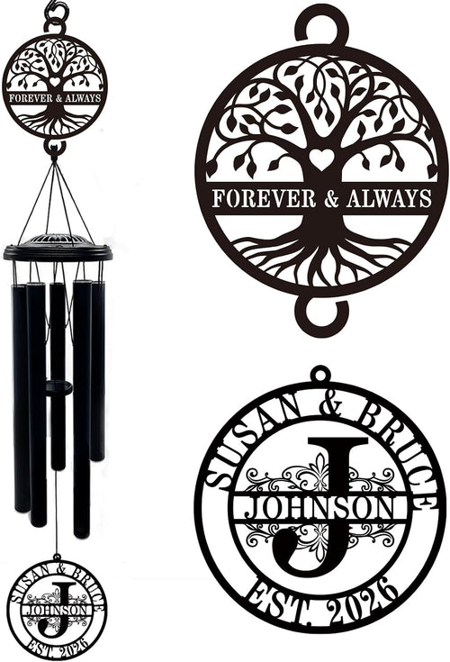 37'' Personalized Anniversary Wind Chime Gifts,Custom Golden Wedding Anniversary Presents,Happy 50th Decorations for Parents,Couples,Husband,Wife,Friends