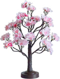 ooLALoo 18 Inch Cherry Blossom Tree with Timer, Warm White Tabletop Spring Bonsai Tree USB/Battery Operated, Light up Artificial Tree Decorations for Christmas Indoor Mantel Home Wedding Easter Gift