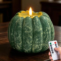 ARIKJ Fall Decorations for Home, Large Flameless Pumpkin Candle, Orange | Fall Decor for Thanksgiving, Halloween, Farmhouse, Table, Room, Kitchen, Wax, Remote, Timer, Battery Operated, 5.1H, 5.3D
