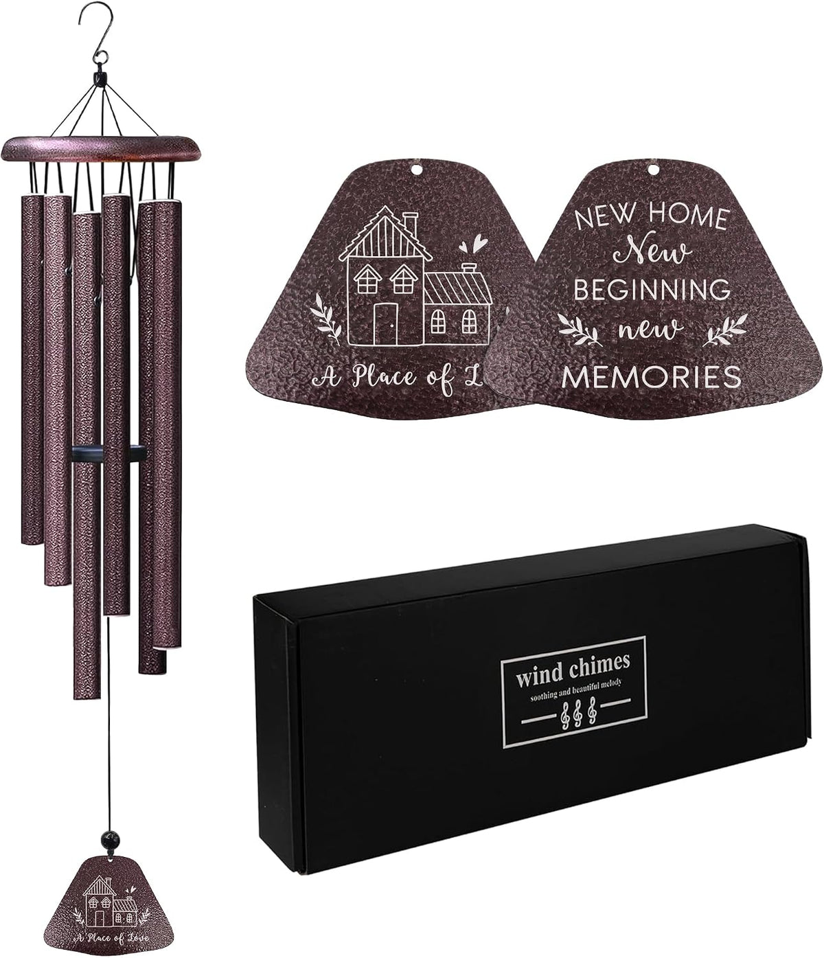 Coolertaste 25th Anniversary Wedding Gifts, Unique 25th Anniversary 32 Wind Chimes for Couple, Silver 25 Years of Marriage Gift Ideas for Wife Husband, Silver Wedding Gifts for Parents