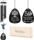 50th Anniversary Wedding Gifts, Golden Wedding Wind Chimes for Couple 26.5 | Golden Anniversary Wedding Gift for Parents Couple, Husband, Wife - 50th Anniversary Wind Chime, Home Decor