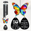 Anniversary Wind Chimes Gifts for Couples,Mr & Mrs Gifts | Anniversary Wind Chimes Gifts for Couples, Husband Wife Romantic Gifts with Butterfly Suncatcher, Outdoor Garden Décor