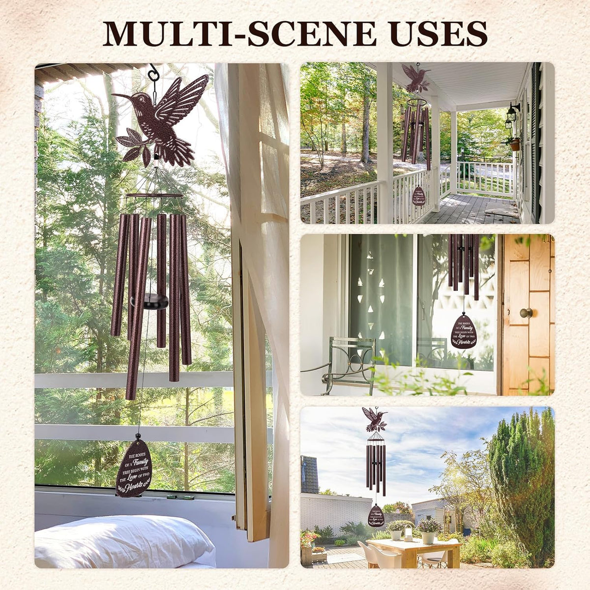 SteadStyle Anniversary Wedding Gifts for Women Men, 37'' Hummingbird Decor | Wind Chime, Romantic Present for Parents, Husband, Wife, Couples, Friends - Anniversary Keepsake