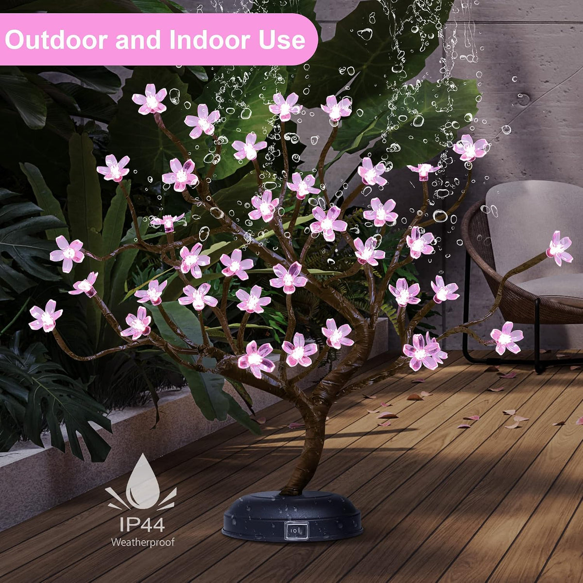 6.5FT Cherry Blossom Tree and 18IN Lighted Cherry Blossom Tree Lamp