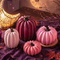 Yalikop 4 Pcs Fall Pumpkin Decor Pumpkins for Decorating Harvest Fake Resin Pumpkin Figurines Table Centerpieces for Thanksgiving Halloween Home Decorations indoor outdoor (Orange, Brown, White,Resin)