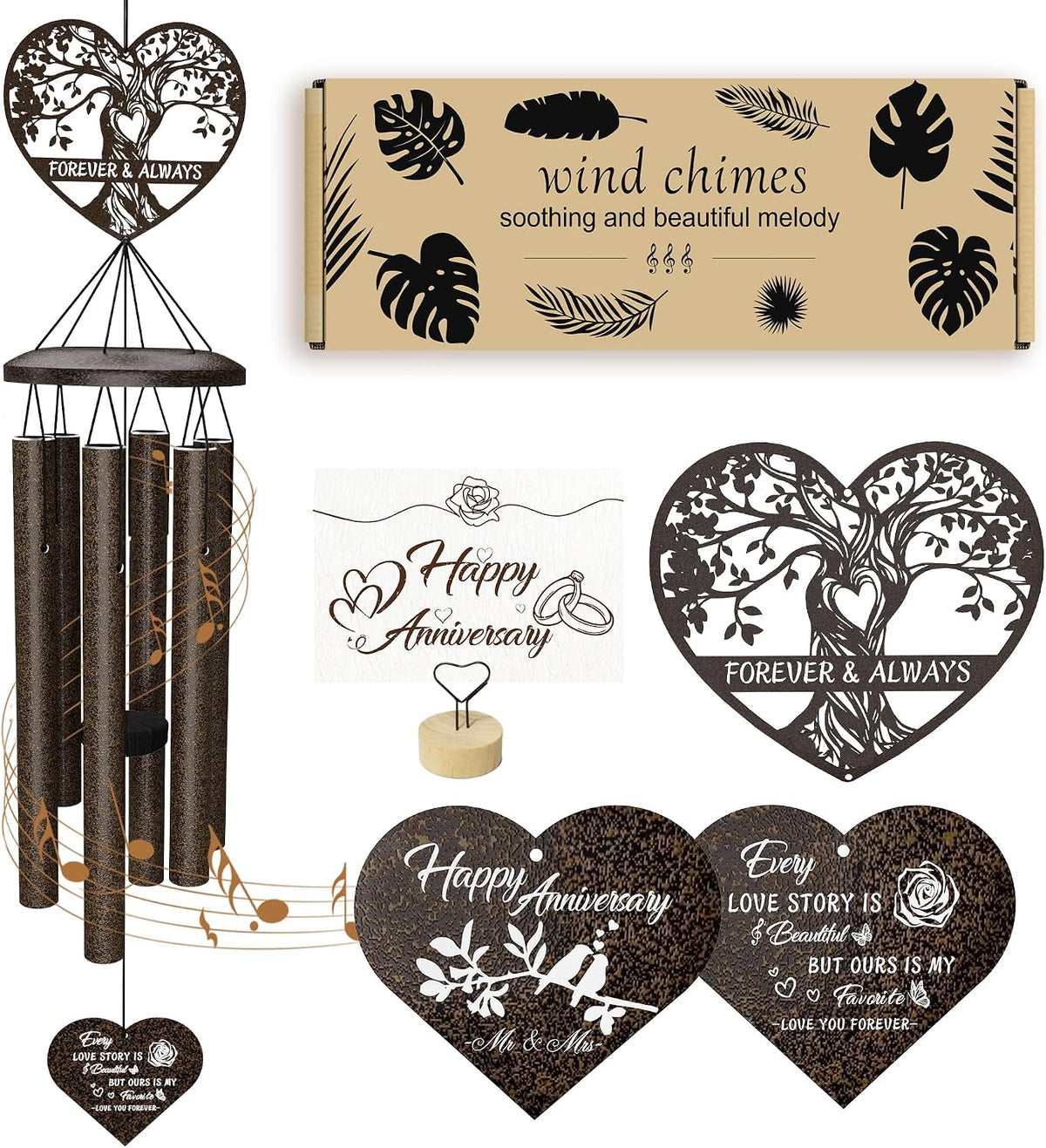 Anniversary Wind Chimes Gifts for Women Men,36 Wind Chimes Romantic Gift for Couple,Parents,Wife,Husband,Happy Decorations,Wedding Anniversary 10th 25th 50th 60th 40th Gifts for Him Her