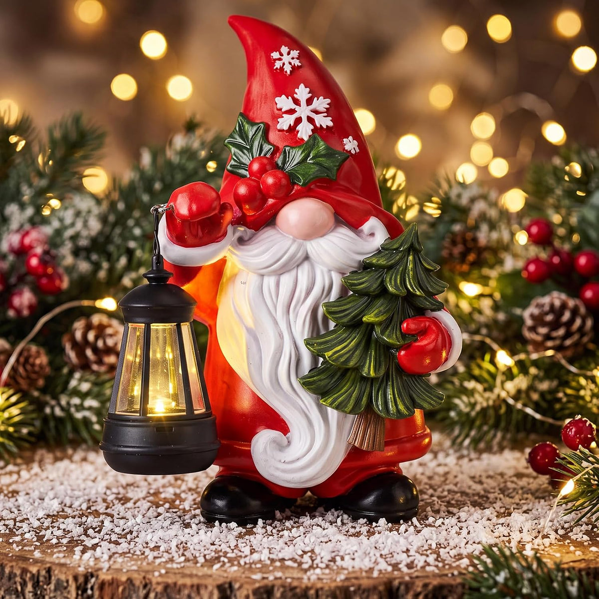 Capoda 8 Fall Gnomes Figurines Decorations with Solar Lights Resin Thanksgiving Autumn Figurines with Pumpkin Sunflower Maple Leaves Harvest Gift for Home Mantel Shelf Table Centerpiece Decor