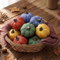 Geelin 12 Pcs Brown Rustic Fall Pumpkin Decor Resin Pumpkins for Thanksgiving Decorations Farmhouse Decorative Pumpkins 2.36 for Fall Home Decor Autumn Tabletop Centerpiece Harvest Wedding