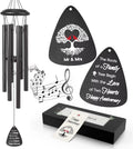 Happy Anniversary Wind Chimes Gifts for Men Women,Romantic Anniversary for Couples, Wife, Husband, Parents, Friends, Happy Anniversaries Decorations, 25'' Wind Chimes Black Gifts