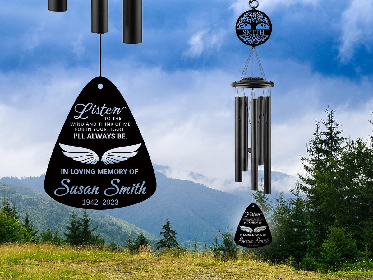 Personalized Anniversary Wind Chime Gift,15th 20th 25th 30th 35th 40th | 50th 60th 65th 70th Any Year Anniversary Wedding Gift for Couple,Custom Wind Chime Gifts for Him or Her or Parents