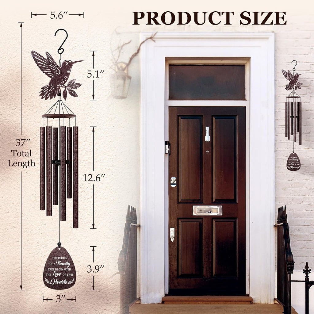 SteadStyle Anniversary Wedding Gifts for Women Men, 37'' Hummingbird Decor | Wind Chime, Romantic Present for Parents, Husband, Wife, Couples, Friends - Anniversary Keepsake