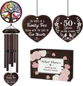 50th Anniverasry Wedding Gifts for Wife Husband 32” Wind Chimes | Anniversary Golden Gift for Couple, Romantic 50 Years Presents for Parents, Grandparents, Windchimes Decorations for Outside