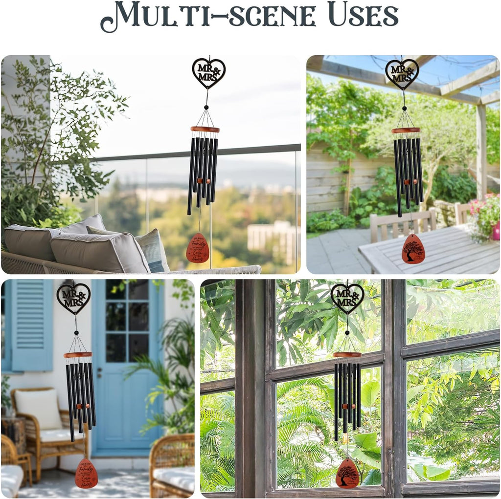 UNIQGIFTS Anniversary Wind Chimes - Anniversary Wedding Gifts for Women Men | Anniversary Keepsake for Parents, Couples, Husband, Wife, Friends, Happy Anniversary Decorations 32 Aniversario Windchimes