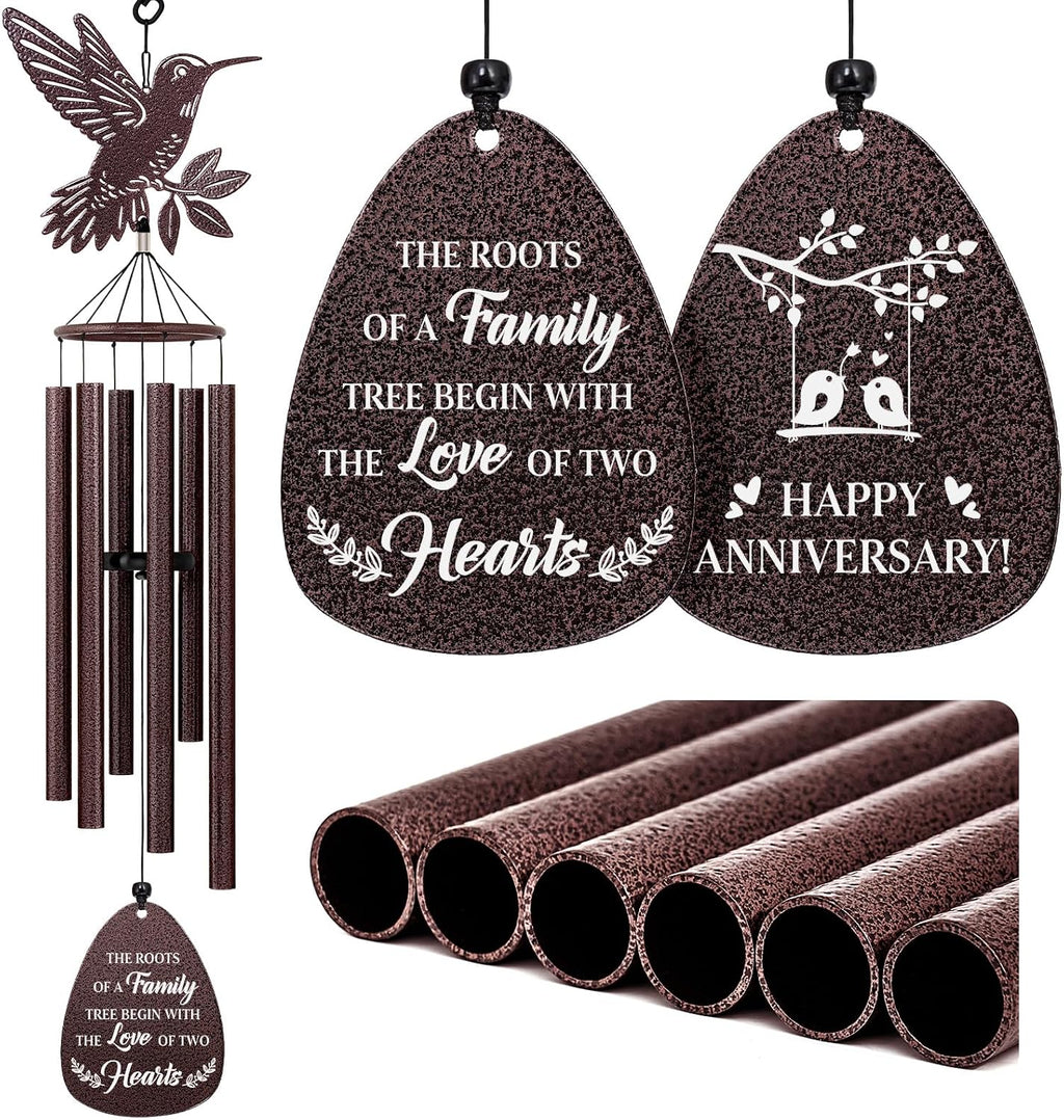 SteadStyle Anniversary Wedding Gifts for Women Men, 37'' Hummingbird Decor | Wind Chime, Romantic Present for Parents, Husband, Wife, Couples, Friends - Anniversary Keepsake