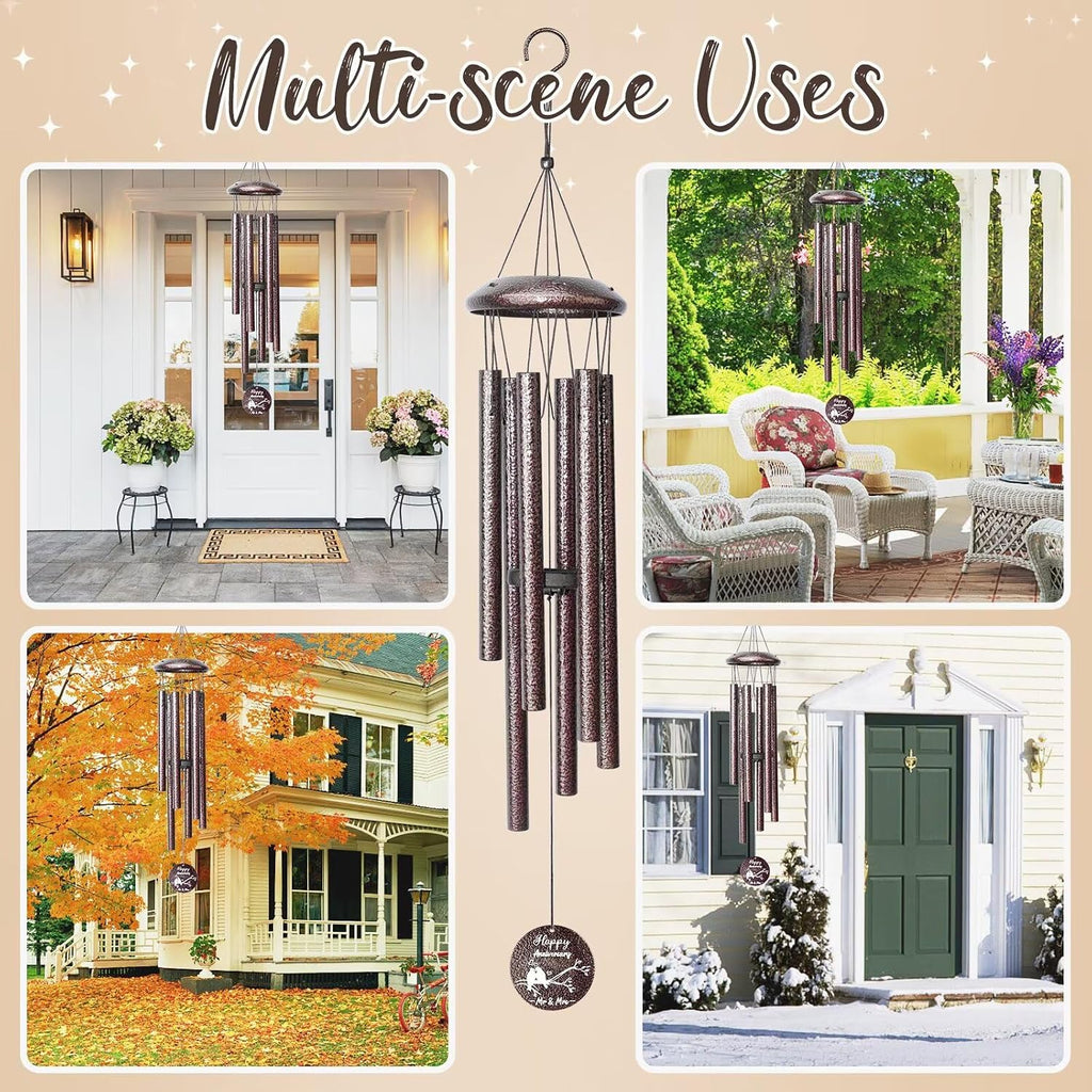 Anniversary Wind Chimes Gifts for Men Women, Happy Anniversary Decorations, 25 Wind Chimes Romantic Gift for Couple, Parents, Wife, Husband, Friends
