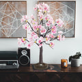 JOINTWIN Cherry Blossom Tree Light 24 Led Pink Flower Artificial Tabletop Tree Battery and USB Operated 8 Lighting Modes with Timer Function for Spring Home Decoration(Warm White)